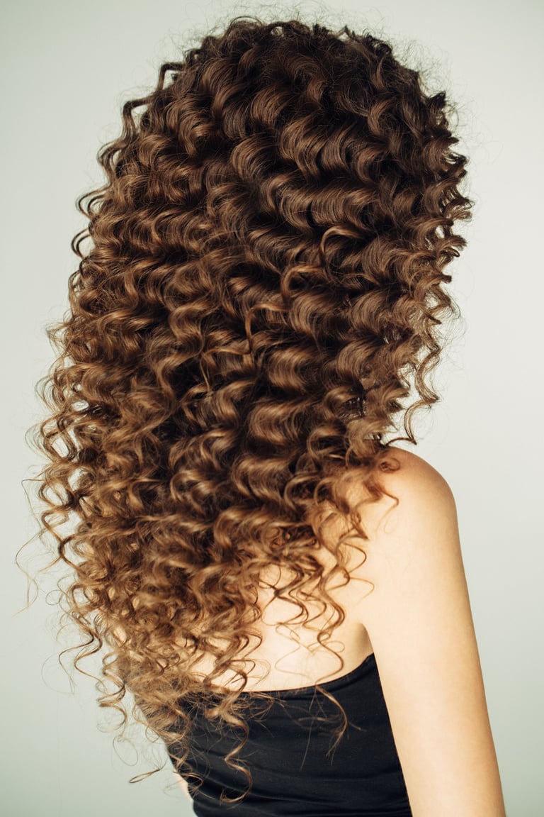 Woman with curly hair